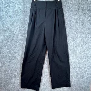Paris Atelier & Other‎ Stories Pants Womens 2 Black High Rise Pleated Wide Leg
